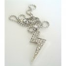 HH088  Cubic Zircon Lightning Penant Necklace ICe Shimmering Choker