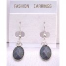 D152  Black Oval Bead Dollar Earrings With 3 Simulated Diamond On The Top Ethnic Dollar Earrings
