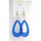 D134  Cool Smashing Dollar Earring In Blue Glass Teardrop Earrings