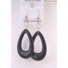 D133  Striking Black Teardrop Bead Earrings