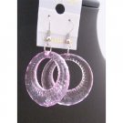 D132  Clear Glass Hoop Earrings Dollar Earrings
