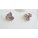 D037  Pink Flower Stud Earrings