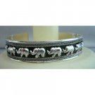 BR025  Elephants on Parade Sterling Silver Cuff Bracelet Genuine Sterling Silver 92.5 Cuff Bracelet