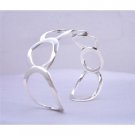 BR039  Sterling Silver 92.5 Round Rings Cuff Bracelet Genuine Sterling Silver w/ Stamped 92.5