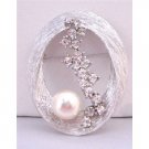 B343 Thin Metal Wires Interwoven Oval Shaped Brooch NEW Bridal Bridemaids Wedding Cake Brooch