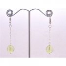 D168  Peridot Acrylic Bead Dangling Earrings Amazing Earring Stunning Smashing Dollar Dangling