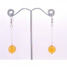 D172  Pumpkin Color Jewelry Dollar Earrings With Dangling Chain Earrings Pumpkin Bead Earrings