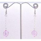 D169  Acrylic Bead Jewelry Dollar Earrings Light Purple Ball Bead Earrings