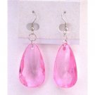 D179  Pretty Pink Earrings Dangling Pink Polygan Bead Dollar Earrings Very Cute Sweet Color Jewelry