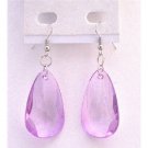 D176  Polygan Bead Earrings Cool Lilac Bead Dollar Earrings Soothing Color Earrings