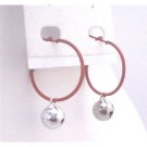 D189  Affordable Jewelry Exclusively Christmas Gift Brown Hoop Dangling Silver Jingle Bell