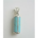 SPEN017  Vintage Turquoise Green Sterling Silver Pendant Weight 7.5gm