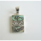 SPEN021  Designed Sterling Silver Sequare Abalone Shell Pendant Weight 6.1 gm