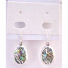 SER065  Abalone Shell Inlaid Sterling Silver Earrings Genuine 92.5 Stamped Earrings