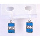 SER072  Dark Spider Turquoise Inlaid Sterling Silver 925 Earrings Genuine Sterling Jewelry