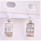 SER075  New Soft Affordable Sterling Silver Earrings w/ Mother Of Pearls Inlaid Earrings