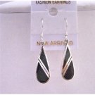 SER052  92.5 Sterling Silver Onyx Earrings