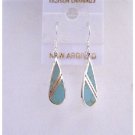 SER053  Turquoise Green Earrings Genuine 92.5 Sterling Silver Onyx Earrings