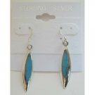 SER021  Inlaid Turquoise Inlaid Sterling Silver Earrings