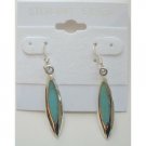 SER023  Sterling Silver 925 Earrings Inlaid Green Turquoise Earrings
