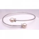 TB769Cuff Bracelet Ivory Swarovski Pearls Bracelet Genuine Swarovski Gold Pearls Wrist Bracelet