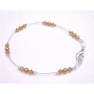 TB786 Swarovski Pearls Crystals Bracelet Copper Pearls & Copper Crystals Lobster Clasp Wire Bracelet