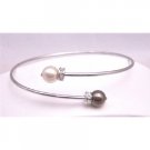 TB768 Champagne&Brown Pearls Cuff Bracelet Exclusively Wedding Jewelry With Diamante
