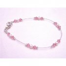 TB779  Bridemaids Rose Pearls Swarovski Rose Crystals Lobster Clasp Bracelet