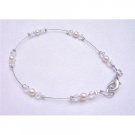 TB784  Ivory Pearls Clear Crystals Matching Bracelet Genuine Swarovski Prom Jewelry
