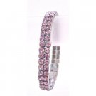 TB746  Lite Amethyst Sparkling Stretchable Bracelet Double Stranded Lite Amethyst Cubic Zircon