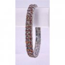 TB743  Darkest Brown Stretchable Bracelet Smoked Topaz Cubic Zircon Comfortable Bracelet