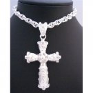 HH189  Long Cross Pendant Fully Embedded With Cubic Zircon Long Necklace