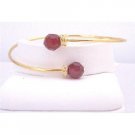 TB842 Swarovski Red Crystals 18K Gold Plated Bangle Siam Red Genuine Swarovski&Gold Rondells Spacer