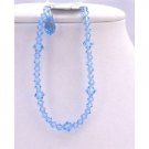 TB809  Aquamarine Blue Swarovski Crystals Teardrop Bracelet Gift Affordable Bracelet