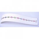 TB377Multi Swarovski Crystals Round Flat Genuine Swarovski Crystals Bracelet w/Toggle Clasp