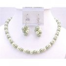 NS694 Color Combo Of Honeydew And Green Color Exclusively Wedding Jewelry Set Affordable