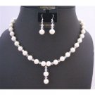 NS688 Ivory Pearls AB Crystals Necklace Sets Chinese Crystals Affordable Inexpensive Set