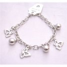 UBR192  Jingle Balls And Butterfly Charm Dangling High Quality Of Rhodium Chained
