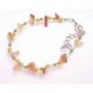 UBR182  Carnelian Nugget Bracelet Carnelian Chip Bracelet Carnelian Glass Beads Bracelet