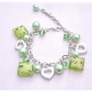 UBR071  Green Beads Dangling Bracelet Gorgeous Sexy! Bracelet