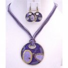 NS650  Ethnic Jewelry With Round Pendant Purple Amethyst Stylish Traditional Costume Jewelry