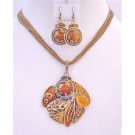 NS644 Evening Jewelry Party Jewelry Rust Color Smashing New Color Vintage Ethnic Jewelry Set