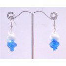 UER359  Twisted Double Shaded Earrings White/Blue Earrings Cheap Earrings Under $5 Earrings
