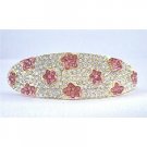 HA500  Wedding Hair Barrette Fully Encrusted Clear Crystals w/ Pink Flower Crystals Embedded
