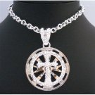 HH202 Long Cross Pendant Necklace Spinning Cross Pendant NecklaceS Spinning Pendant Necklace
