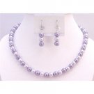 UNS054 Inexpensive Bridemaides Jewelry Set Light Lilac & Victorian Lilac Wedding Pearls Necklace Set