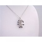 UNE175  Movable Legs Tail Arm Cute Dog Pendant Necklace Adorable Lovable Pet Dog Pendant Necklace