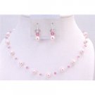 BRD904 Wedding Affordable Rose Pearls Rose Swarovski Crystals Bridemaids Jewelry Set