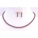 BRD918 Wedding Wine Pearls Jewlery Set Red Pearls Necklace Set Genuine Swarovski Bordeaux Pearls Set
