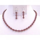 BRD892 Genuine Swarovski Red Pearls Called Bordeaux Pearls With Siam Red Jewelry Set